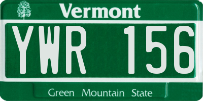 VT license plate YWR156