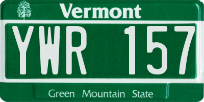 VT license plate YWR157