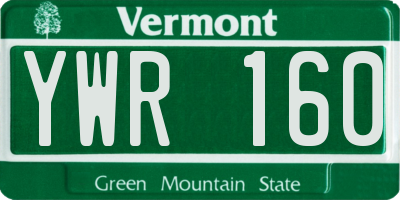 VT license plate YWR160