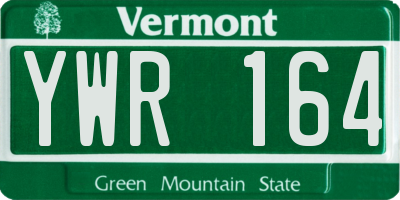 VT license plate YWR164