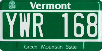 VT license plate YWR168