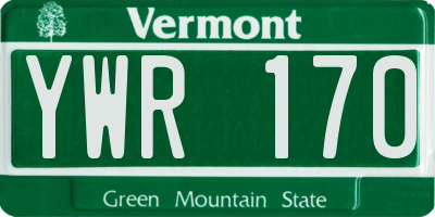 VT license plate YWR170