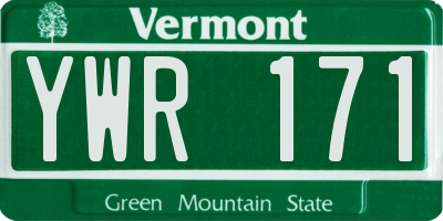VT license plate YWR171