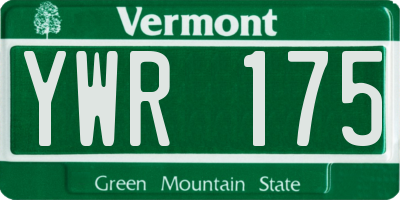 VT license plate YWR175