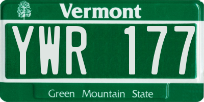 VT license plate YWR177