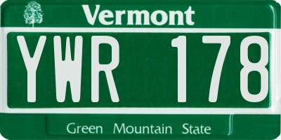 VT license plate YWR178