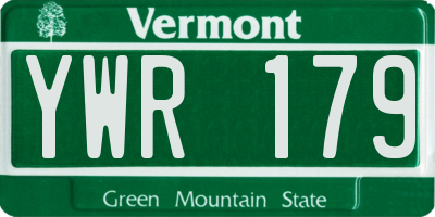 VT license plate YWR179
