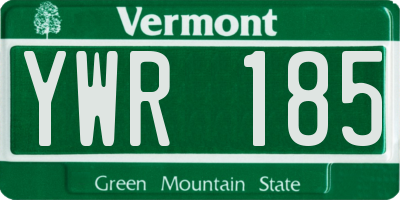 VT license plate YWR185