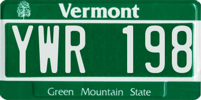 VT license plate YWR198