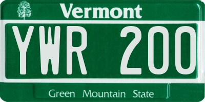 VT license plate YWR200