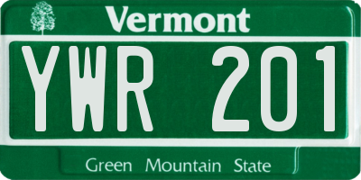 VT license plate YWR201