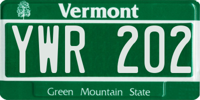 VT license plate YWR202