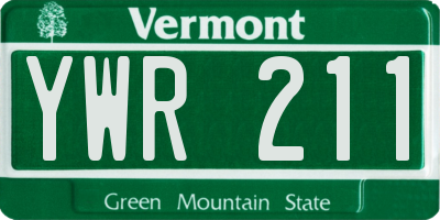 VT license plate YWR211