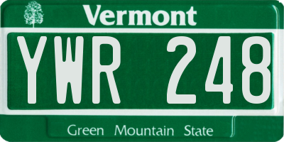 VT license plate YWR248