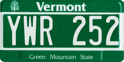VT license plate YWR252