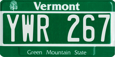 VT license plate YWR267
