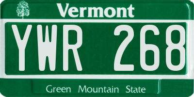 VT license plate YWR268