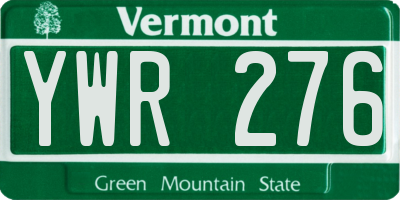 VT license plate YWR276