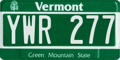 VT license plate YWR277