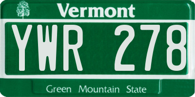 VT license plate YWR278