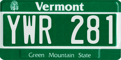 VT license plate YWR281