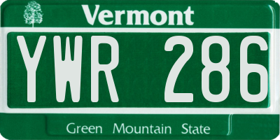 VT license plate YWR286