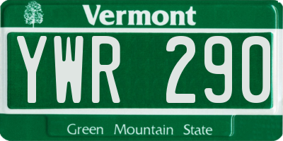 VT license plate YWR290