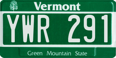VT license plate YWR291
