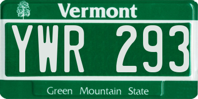 VT license plate YWR293