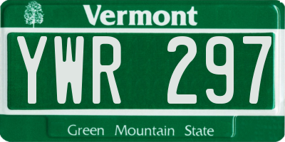 VT license plate YWR297