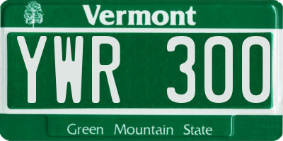 VT license plate YWR300