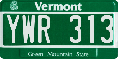 VT license plate YWR313