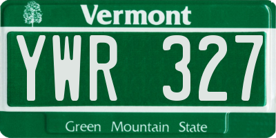 VT license plate YWR327