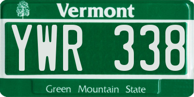 VT license plate YWR338