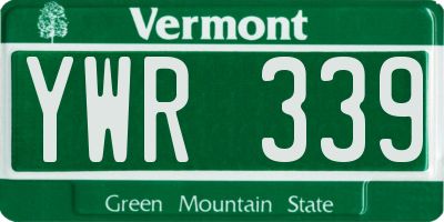 VT license plate YWR339