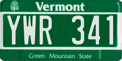 VT license plate YWR341