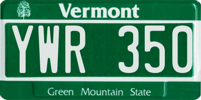 VT license plate YWR350