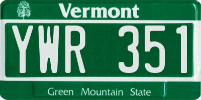 VT license plate YWR351