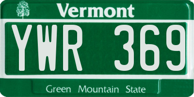 VT license plate YWR369