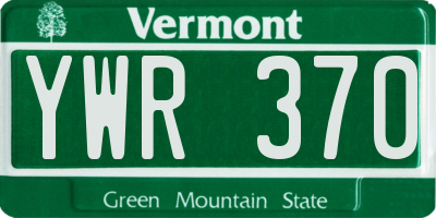 VT license plate YWR370