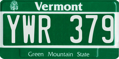 VT license plate YWR379