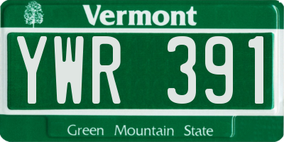 VT license plate YWR391