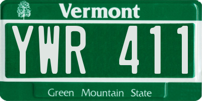 VT license plate YWR411