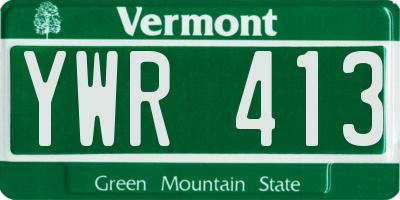VT license plate YWR413