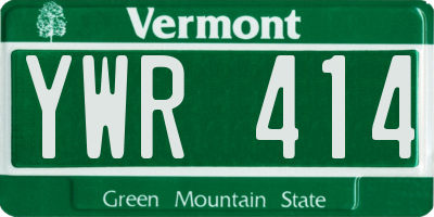 VT license plate YWR414