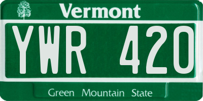 VT license plate YWR420