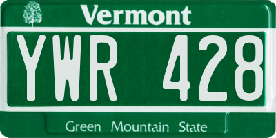 VT license plate YWR428