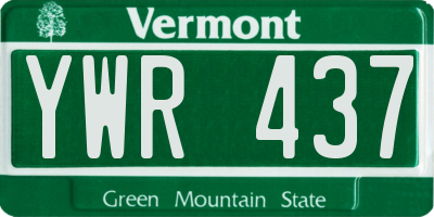 VT license plate YWR437