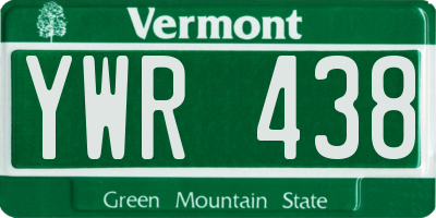 VT license plate YWR438
