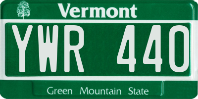 VT license plate YWR440